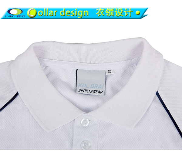 定制白色POLO衫网眼速干翻领T恤衫