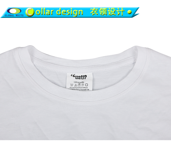 卡通logo男士全棉白色圆领T恤印花