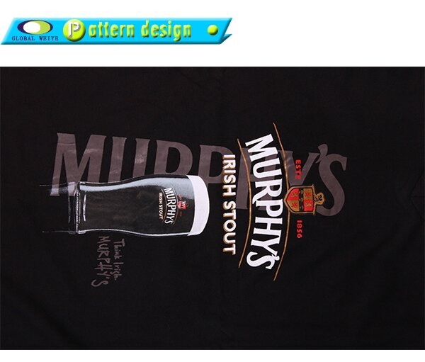 男士黑色印花V领短袖广告宣传T恤打底衫定制