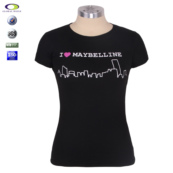 黑色广告衫情侣装印花圆领短袖T恤衫定制厂家