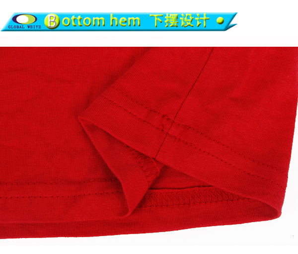 订制广告宣传衫红色人头马像印花纯棉V领短袖T恤衫女定制厂家