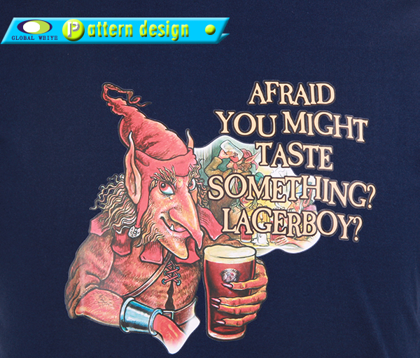 男士广告宣传衫藏蓝色烫画圆领短袖T恤衫订制工厂