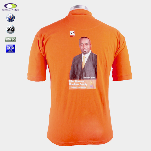 男士团队广告宣传衫橙色翻领烫画短袖Polo衫工作服定制工厂