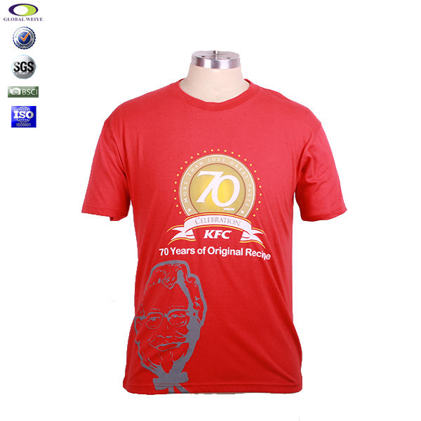 男士团队广告宣传衫红色圆领印花短袖T恤衫工作服定制工厂