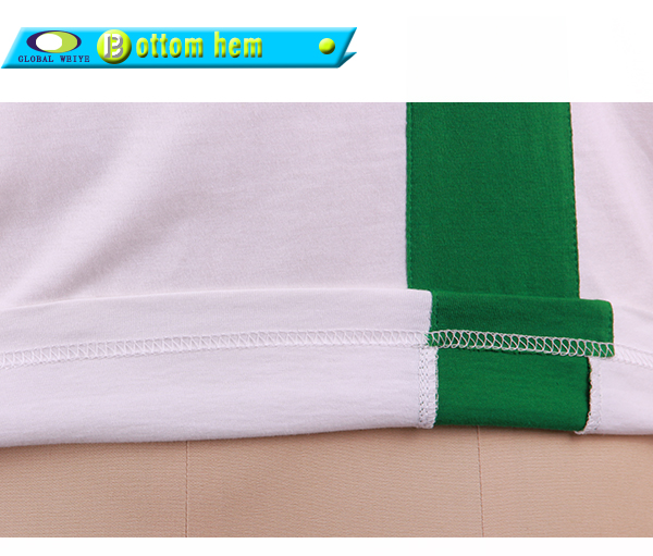 男士团队广告宣传衫圆领印花白绿拼接短袖T恤衫工作服定制厂家