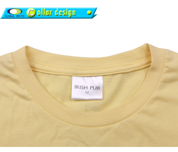 女士浅黄色团队广告宣传衫圆领印花纯棉短袖T恤衫定制厂家