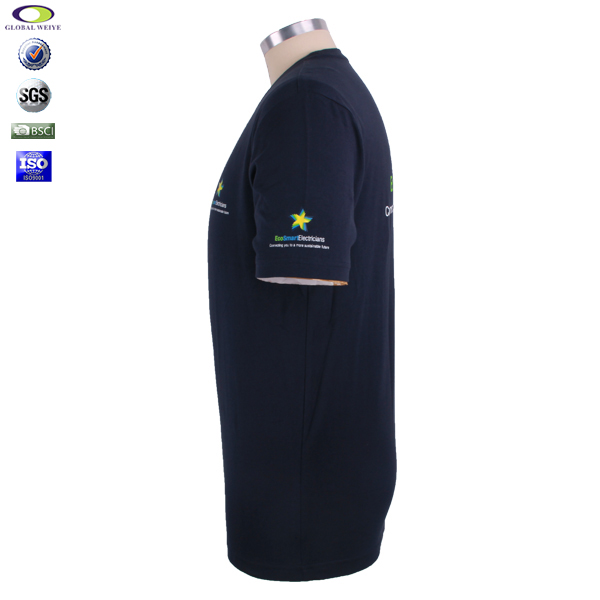 男士黑色团队广告宣传衫五角星印花圆领短袖T恤衫订制