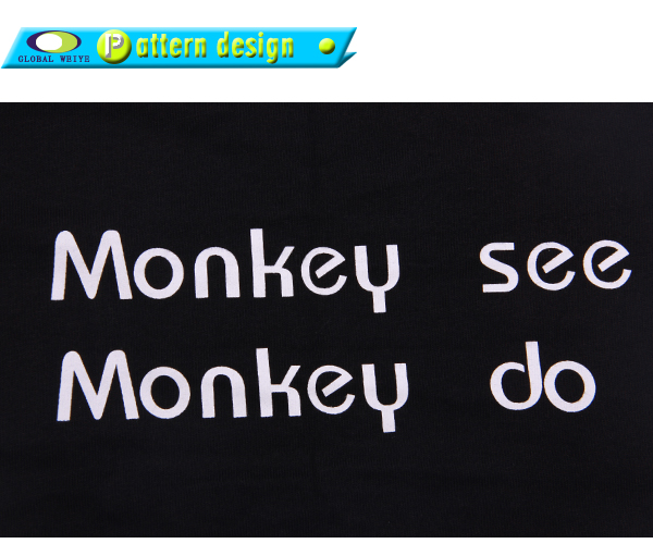 男士广告宣传衫黑色字母印花圆领短袖T恤定制