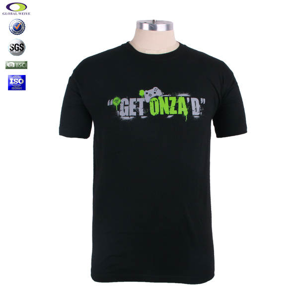 男士广告游戏宣传衫印花圆领黑色短袖T恤衫定制