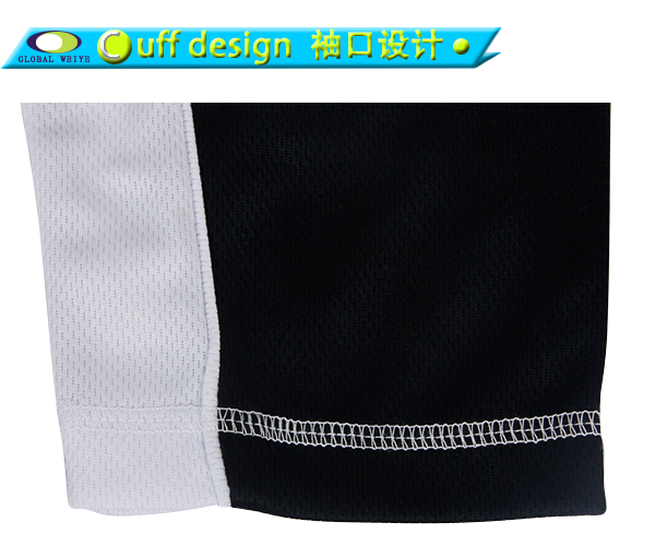 定制长袖插肩俱乐部男士黑色网眼全涤印花T恤衫