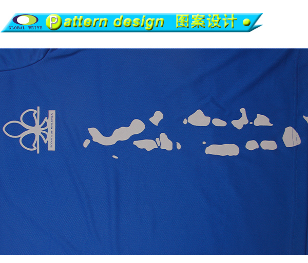 男士全涤印花POLO衫蓝色翻领短袖T恤定做