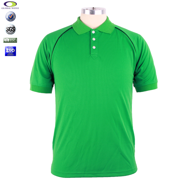 全涤绿色空白插肩龟背POLO衫翻领短袖T恤衫男定制厂家