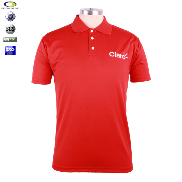 男士全涤红色刺绣POLO衫翻领短袖T恤衫工作服定制